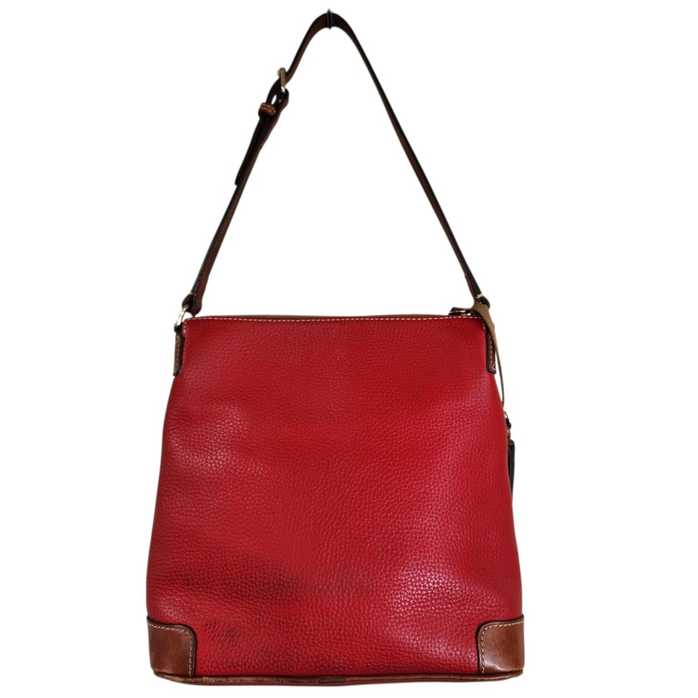 DOONEY & BOURKE Pebble Grain Leather Handbag Purse Shoulder Bag Red Wine Burgund - Picture 3 of 16
